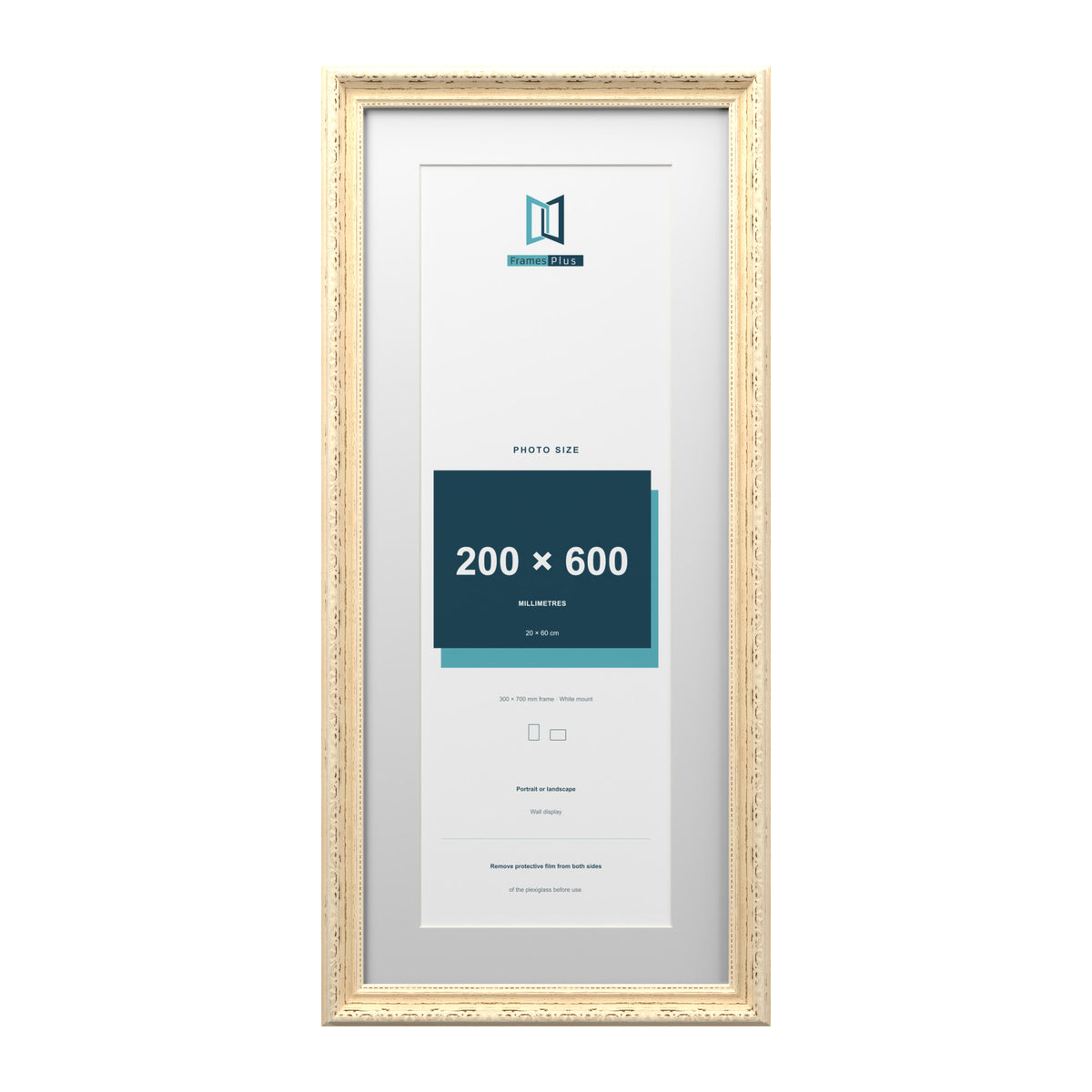 Louis Range Cream Picture, Photo & Poster Frame with White Mount - 70x30cm Frame for 60x20cm Photo, Cream