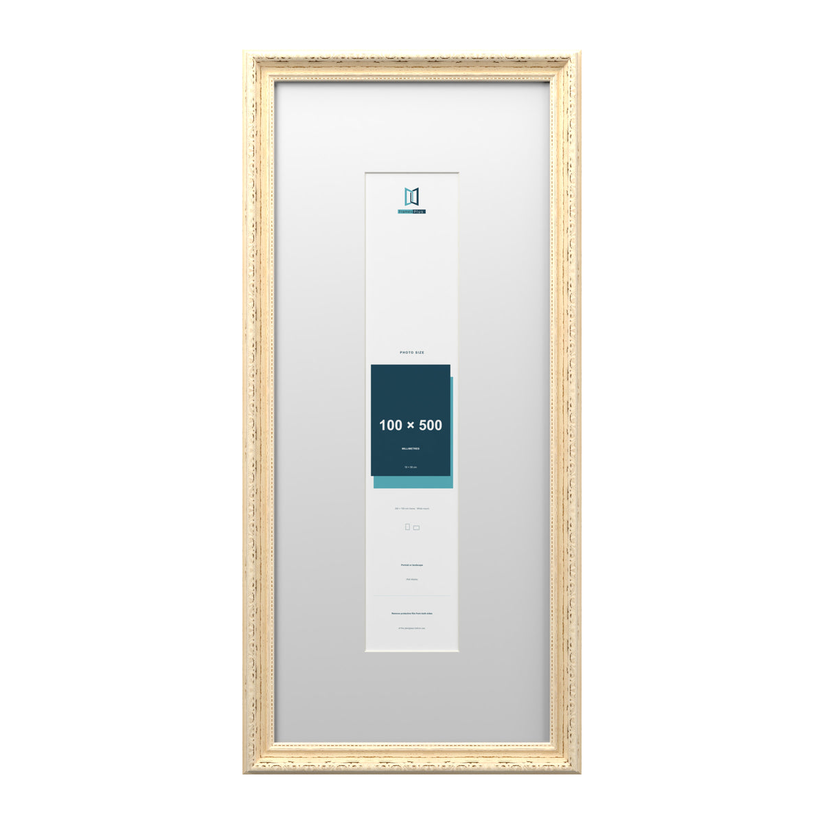 Louis Range Cream Picture, Photo & Poster Frame with White Mount - 70x30cm Frame for 50x10cm Photo, Cream
