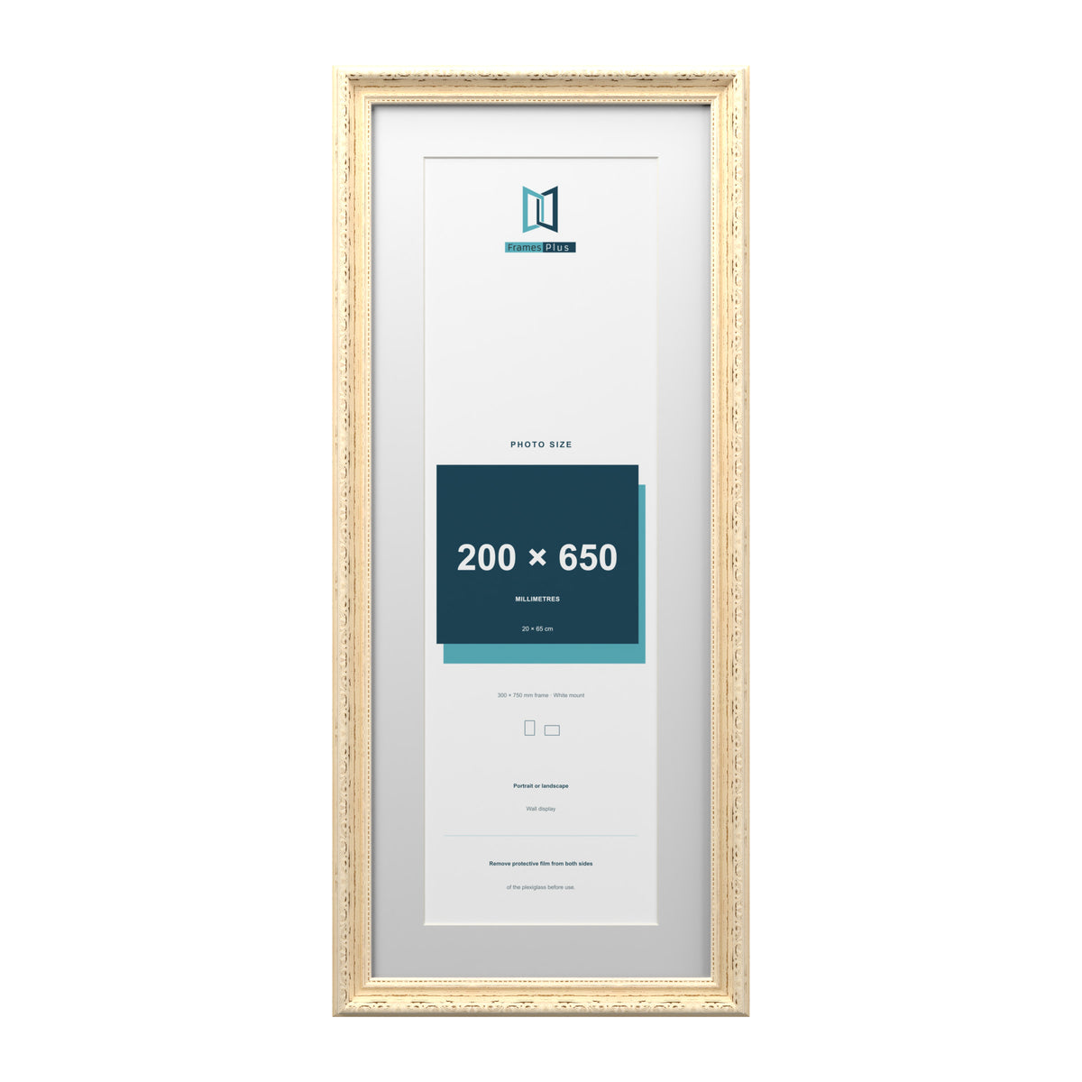 Louis Range Cream Picture, Photo & Poster Frame with White Mount - 75x30cm Frame for 65x20cm Photo, Cream
