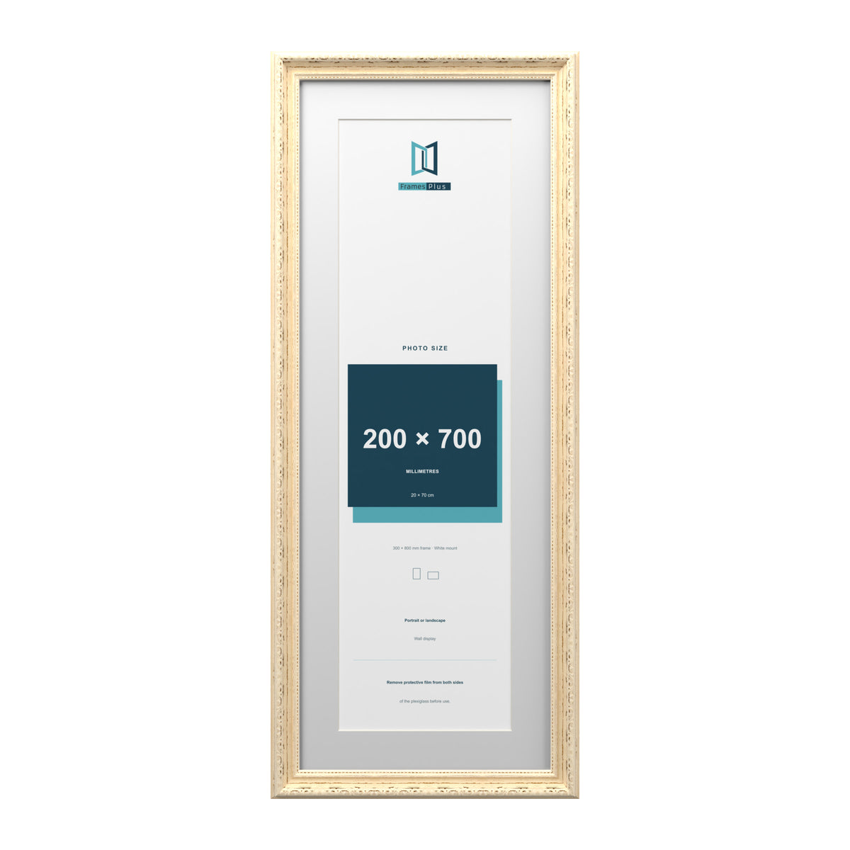 Louis Range Cream Picture, Photo & Poster Frame with White Mount - 80x30cm Frame for 70x20cm Photo, Cream