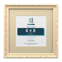 Louis Range Cream Picture, Photo & Poster Frame with Ivory Mount - 12x12" Frame for 8x8" Photo, Cream