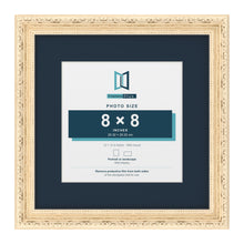 Louis Range Cream Picture, Photo & Poster Frame with Pacific Blue Mount - 12x12" Frame for 8x8" Photo, Cream