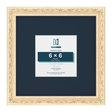 Louis Range Cream Picture, Photo & Poster Frame with Pacific Blue Mount - 12x12" Frame for 6x6" Photo, Cream