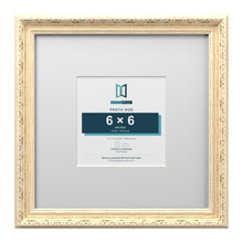 Louis Range Cream Picture, Photo & Poster Frame with White Mount - 12x12" Frame for 6x6" Photo, Cream