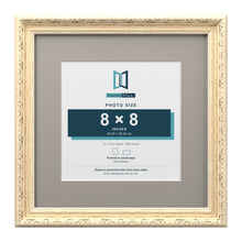 Louis Range Cream Picture, Photo & Poster Frame with Dawn Grey Mount - 12x12" Frame for 8x8" Photo, Cream