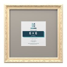 Louis Range Cream Picture, Photo & Poster Frame with Dawn Grey Mount - 12x12" Frame for 6x6" Photo, Cream