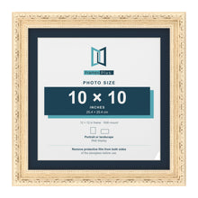 Louis Range Cream Picture, Photo & Poster Frame with Pacific Blue Mount - 12x12" Frame for 10x10" Photo, Cream