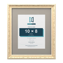 Louis Range Cream Picture, Photo & Poster Frame with Dawn Grey Mount - 14x12" Frame for 10x8" Photo, Cream