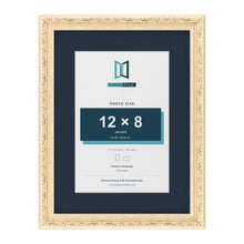 Louis Range Cream Picture, Photo & Poster Frame with Pacific Blue Mount - 16x12" Frame for 12x8" Photo, Cream