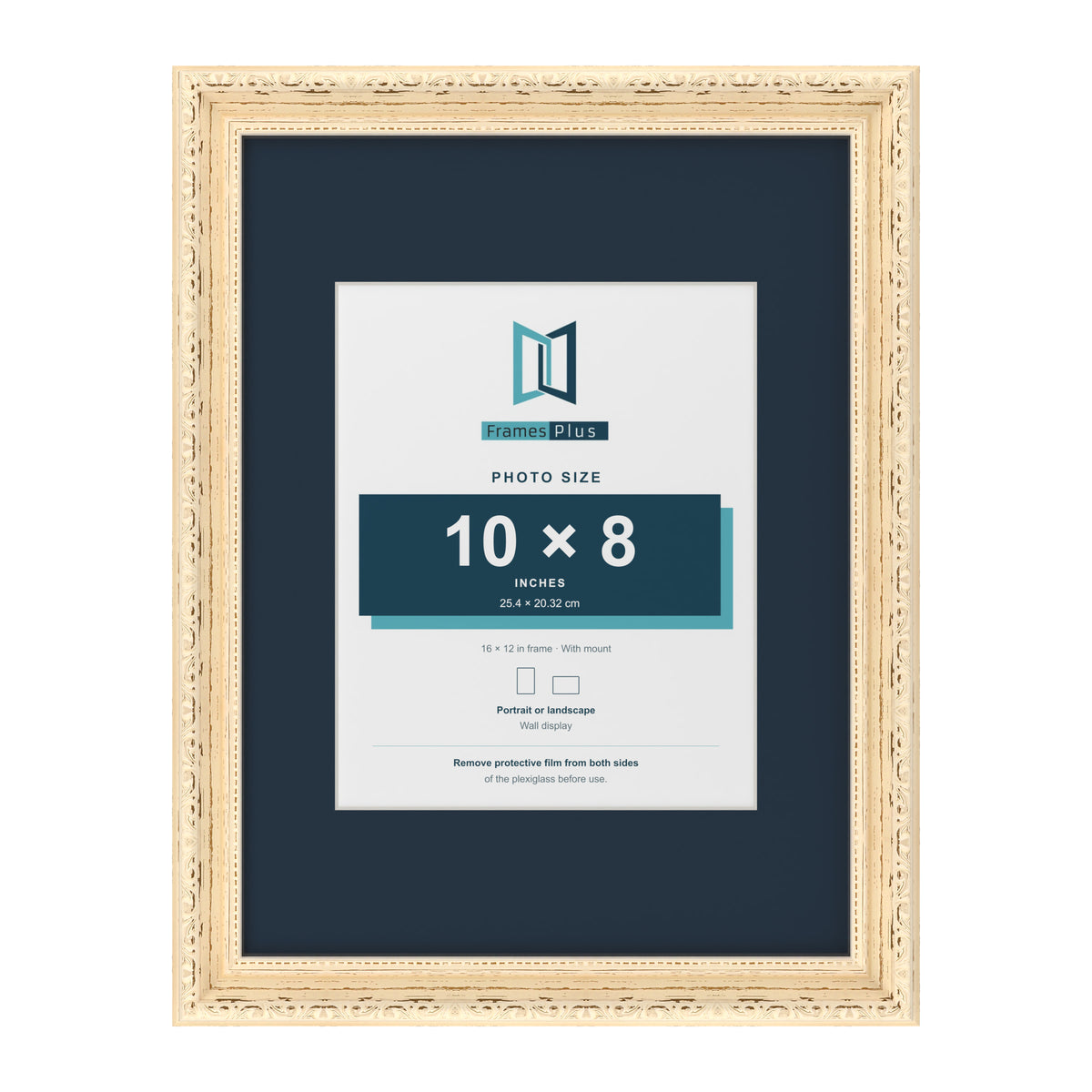Louis Range Cream Picture, Photo & Poster Frame with Pacific Blue Mount - 16x12" Frame for 10x8" Photo, Cream