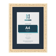 Louis Range Cream Picture, Photo & Poster Frame with Pacific Blue Mount - 16x12" Frame for A4 Photo, Cream