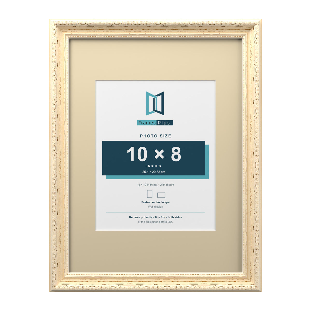 Louis Range Cream Picture, Photo & Poster Frame with Ivory Mount - 16x12" Frame for 10x8" Photo, Cream