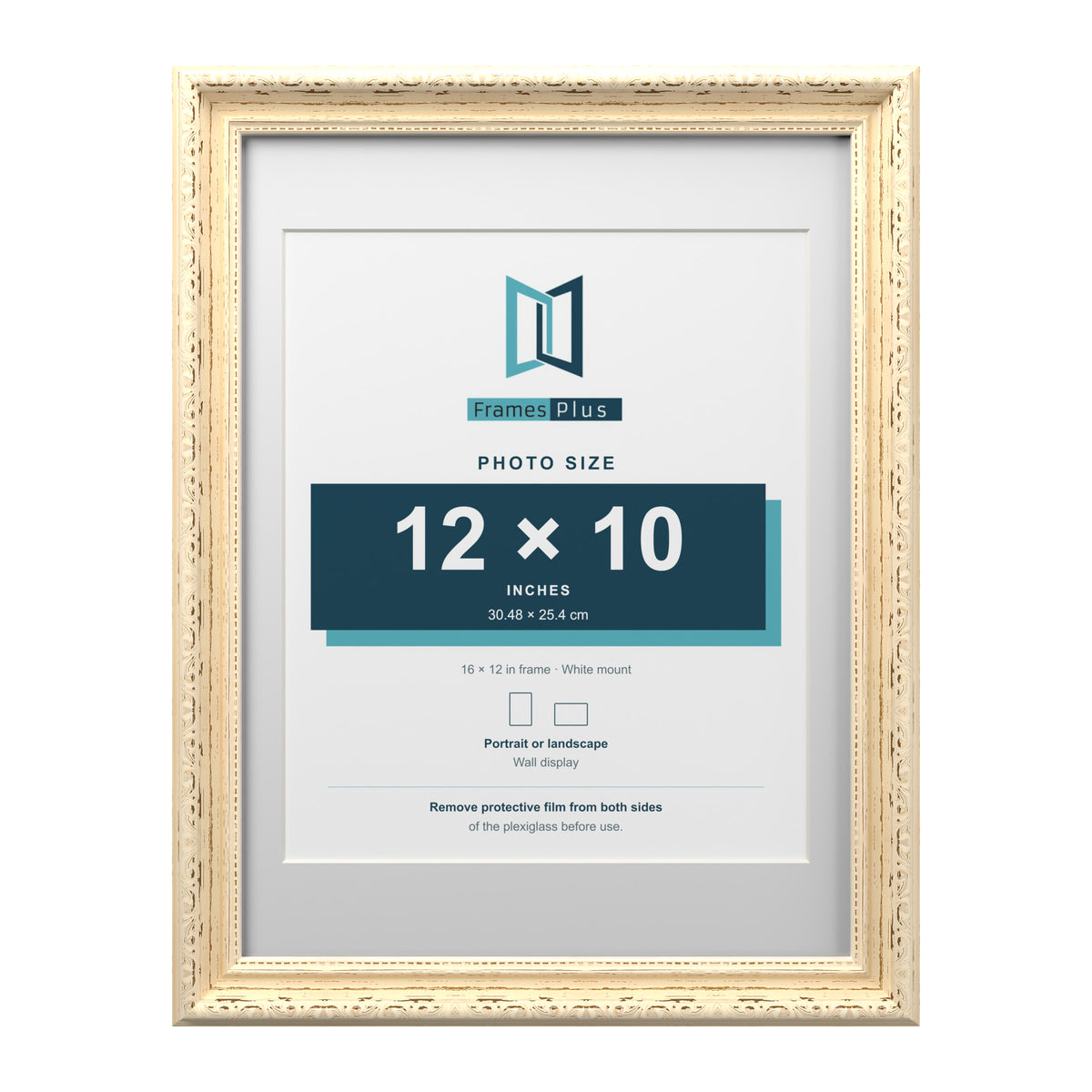 Louis Range Cream Picture, Photo & Poster Frame with White Mount - 16x12" Frame for 12x10" Photo, Cream