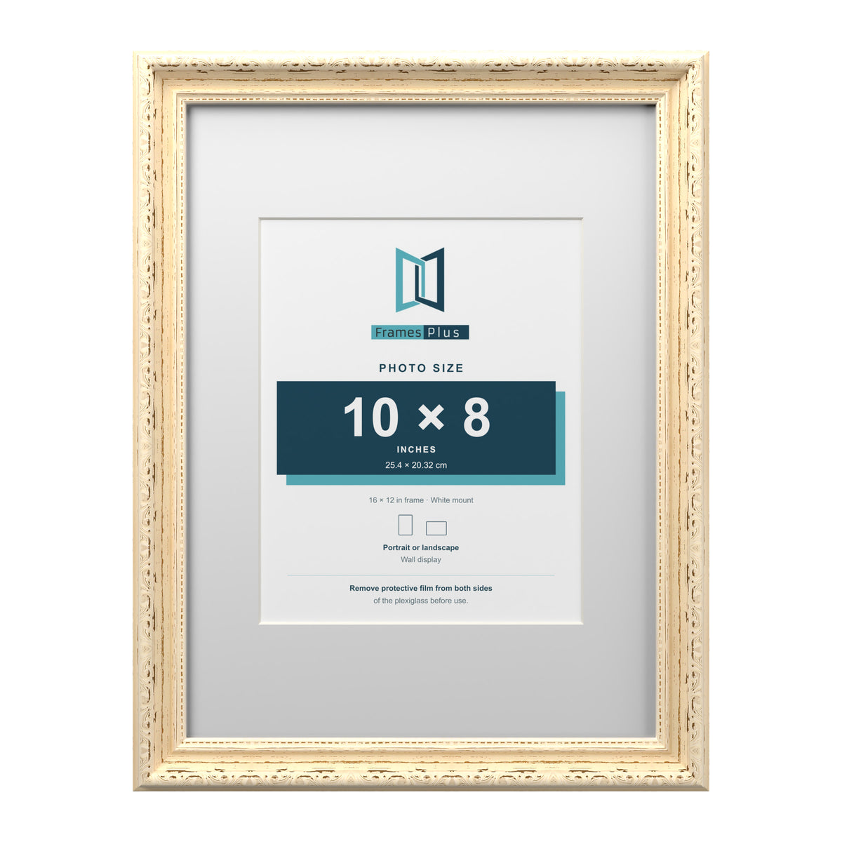 Louis Range Cream Picture, Photo & Poster Frame with White Mount - 16x12" Frame for 10x8" Photo, Cream