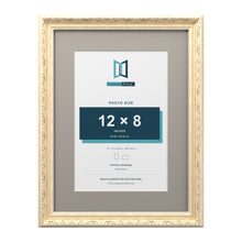 Louis Range Cream Picture, Photo & Poster Frame with Dawn Grey Mount - 16x12" Frame for 12x8" Photo, Cream