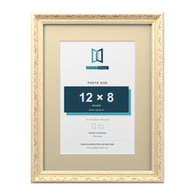 Louis Range Cream Picture, Photo & Poster Frame with Ivory Mount - 16x12" Frame for 12x8" Photo, Cream
