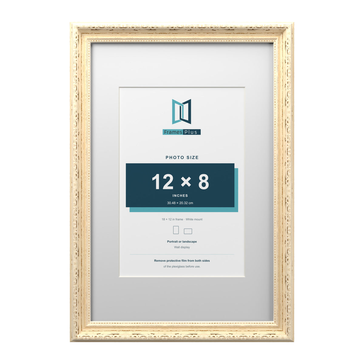Louis Range Cream Picture, Photo & Poster Frame with White Mount - 18x12" Frame for 12x8" Photo, Cream