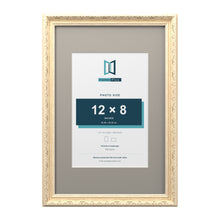 Louis Range Cream Picture, Photo & Poster Frame with Dawn Grey Mount - 18x12" Frame for 12x8" Photo, Cream