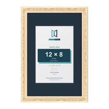 Louis Range Cream Picture, Photo & Poster Frame with Pacific Blue Mount - 18x12" Frame for 12x8" Photo, Cream