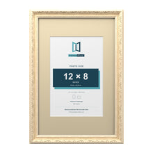Louis Range Cream Picture, Photo & Poster Frame with Ivory Mount - 18x12" Frame for 12x8" Photo, Cream