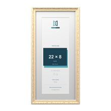 Louis Range Cream Picture, Photo & Poster Frame with White Mount - 26x12" Frame for 22x8" Photo, Cream