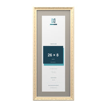 Louis Range Cream Picture, Photo & Poster Frame with Dawn Grey Mount - 30x12" Frame for 26x8" Photo, Cream