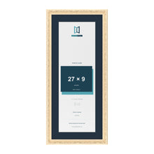Louis Range Cream Picture, Photo & Poster Frame with Pacific Blue Mount - 31x13" Frame for 27x9" Photo, Cream