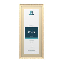 Louis Range Cream Picture, Photo & Poster Frame with Ivory Mount - 31x13" Frame for 27x9" Photo, Cream