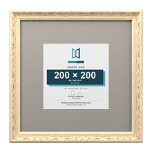 Louis Range Cream Picture, Photo & Poster Frame with Dawn Grey Mount - 35x35cm Frame for 20x20cm Photo, Cream
