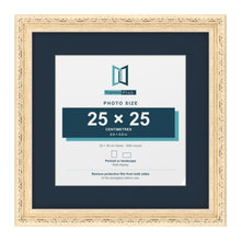 Louis Range Cream Picture, Photo & Poster Frame with Pacific Blue Mount - 35x35cm Frame for 25x25cm Photo, Cream