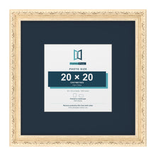 Louis Range Cream Picture, Photo & Poster Frame with Pacific Blue Mount - 35x35cm Frame for 20x20cm Photo, Cream