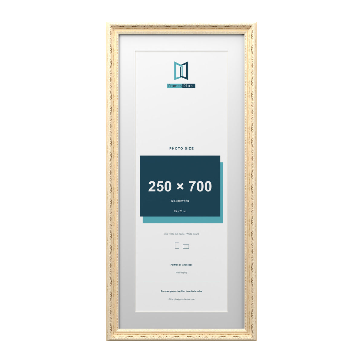 Louis Range Cream Picture, Photo & Poster Frame with White Mount - 80x35cm Frame for 70x25cm Photo, Cream