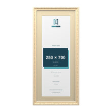 Louis Range Cream Picture, Photo & Poster Frame with Ivory Mount - 80x35cm Frame for 70x25cm Photo, Cream