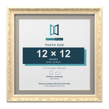 Louis Range Cream Picture, Photo & Poster Frame with Dawn Grey Mount - 14x14" Frame for 12x12" Photo, Cream