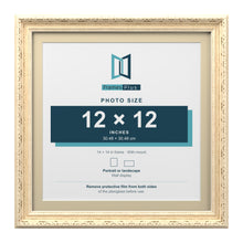 Louis Range Cream Picture, Photo & Poster Frame with Ivory Mount - 14x14" Frame for 12x12" Photo, Cream