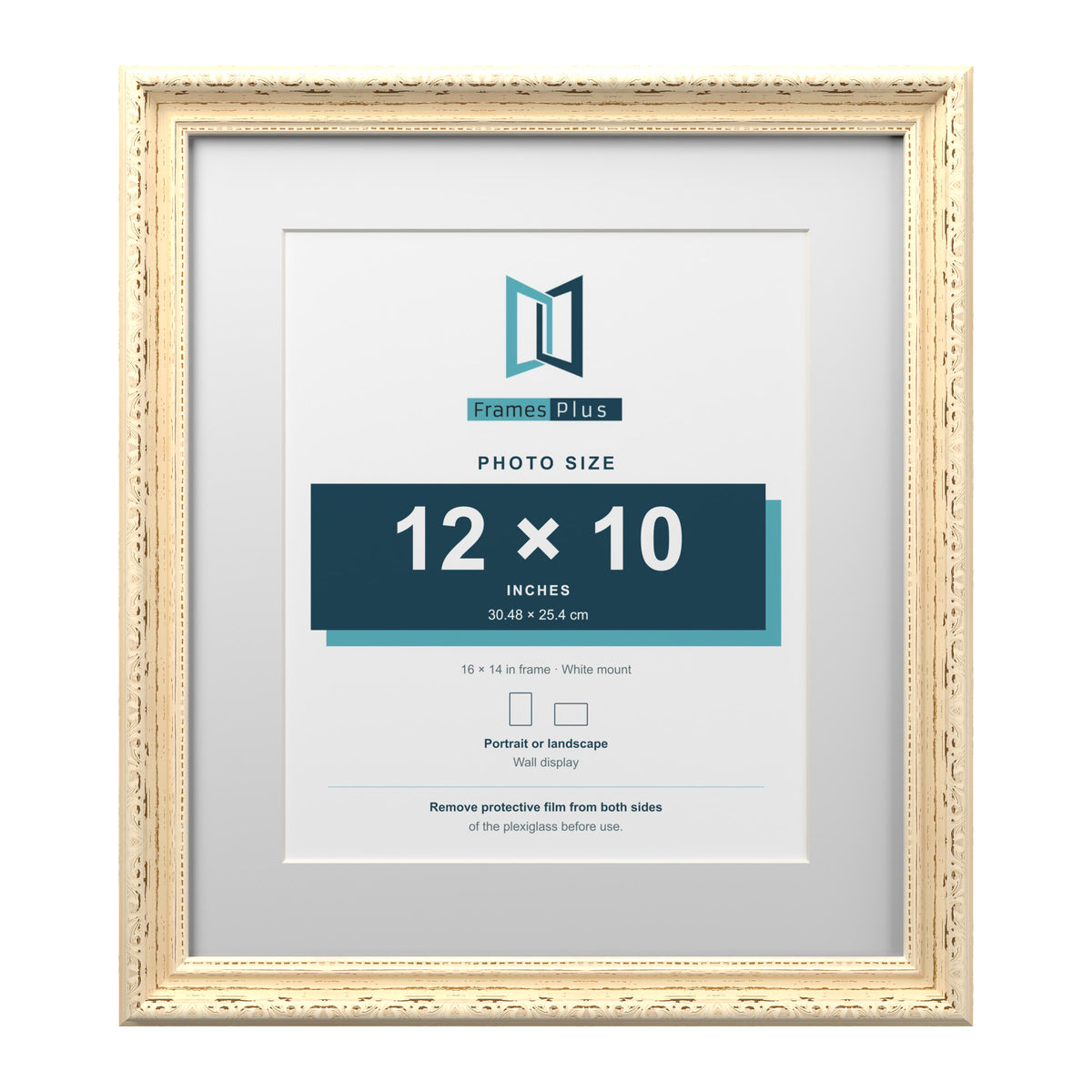 Louis Range Cream Picture, Photo & Poster Frame with White Mount - 16x14" Frame for 12x10" Photo, Cream