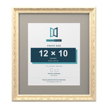 Louis Range Cream Picture, Photo & Poster Frame with Dawn Grey Mount - 16x14" Frame for 12x10" Photo, Cream