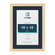 Louis Range Cream Picture, Photo & Poster Frame with Pacific Blue Mount - 20x14" Frame for 16x10" Photo, Cream