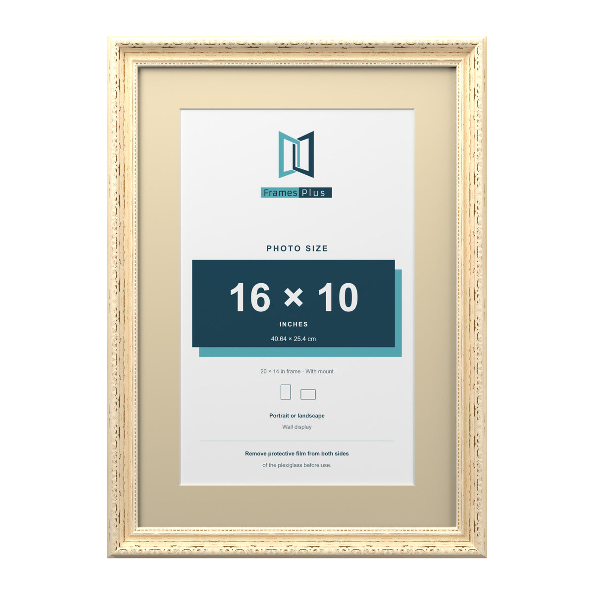 Louis Range Cream Picture, Photo & Poster Frame with Ivory Mount - 20x14" Frame for 16x10" Photo, Cream
