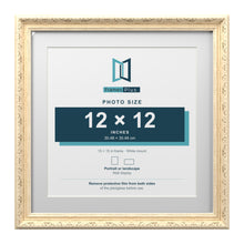 Louis Range Cream Picture, Photo & Poster Frame with White Mount - 15x15" Frame for 12x12" Photo, Cream