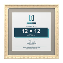 Louis Range Cream Picture, Photo & Poster Frame with Dawn Grey Mount - 15x15" Frame for 12x12" Photo, Cream