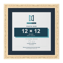 Louis Range Cream Picture, Photo & Poster Frame with Pacific Blue Mount - 15x15" Frame for 12x12" Photo, Cream