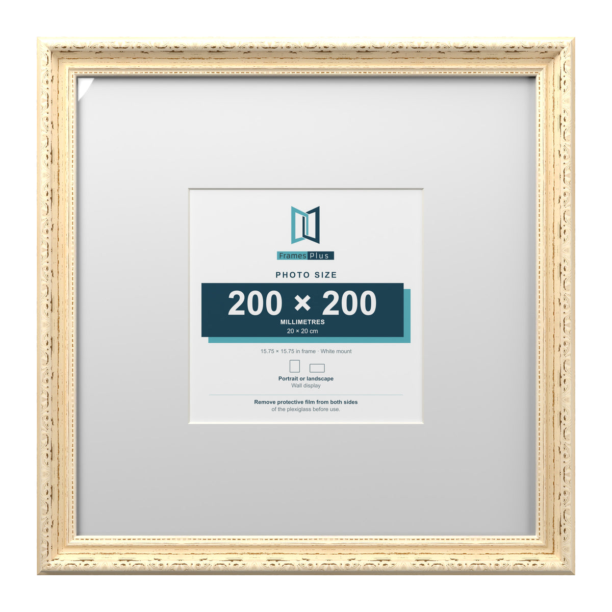 Louis Range Cream Picture, Photo & Poster Frame with White Mount - 40x40cm Frame for 20x20cm Photo, Cream