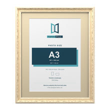 Louis Range Cream Picture, Photo & Poster Frame with Ivory Mount - 50x40cm Frame for A3 Photo, Cream