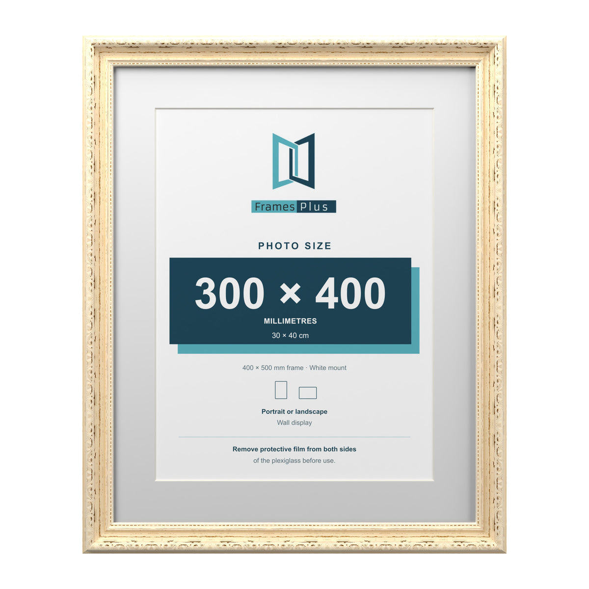 Louis Range Cream Picture, Photo & Poster Frame with White Mount - 50x40cm Frame for 40x30cm Photo, Cream