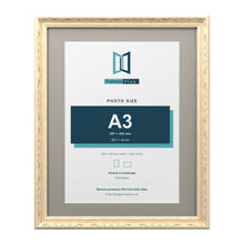 Louis Range Cream Picture, Photo & Poster Frame with Dawn Grey Mount - 50x40cm Frame for A3 Photo, Cream