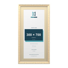 Louis Range Cream Picture, Photo & Poster Frame with Ivory Mount - 80x40cm Frame for 70x30cm Photo, Cream