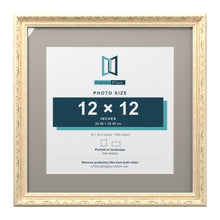 Louis Range Cream Picture, Photo & Poster Frame with Dawn Grey Mount - 16x16" Frame for 12x12" Photo, Cream