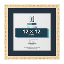 Louis Range Cream Picture, Photo & Poster Frame with Pacific Blue Mount - 16x16" Frame for 12x12" Photo, Cream