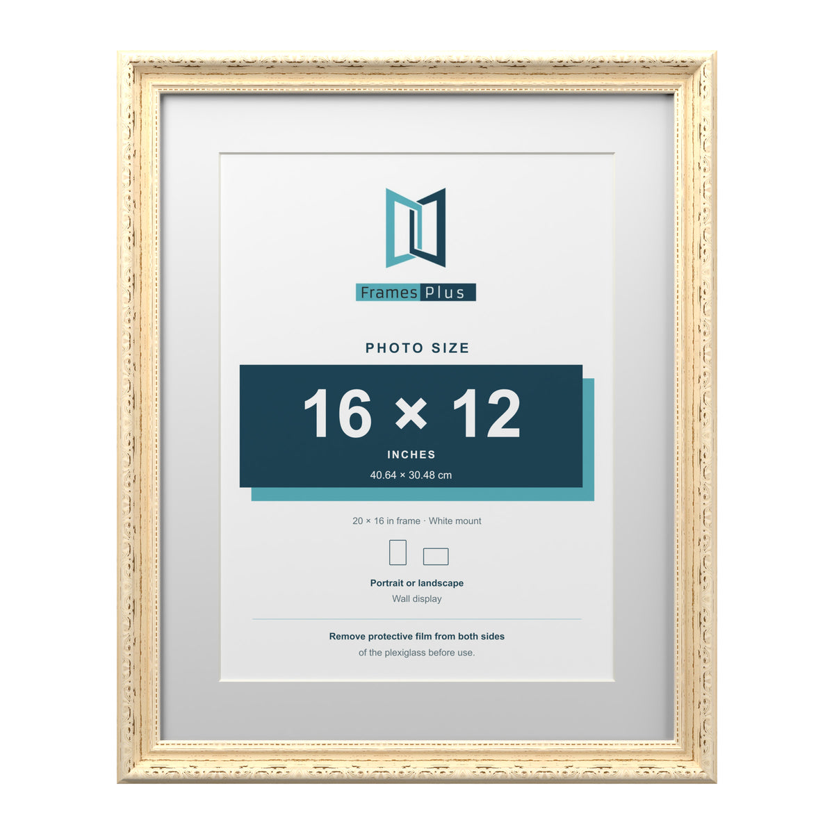 Louis Range Cream Picture, Photo & Poster Frame with White Mount - 20x16" Frame for 16x12" Photo, Cream